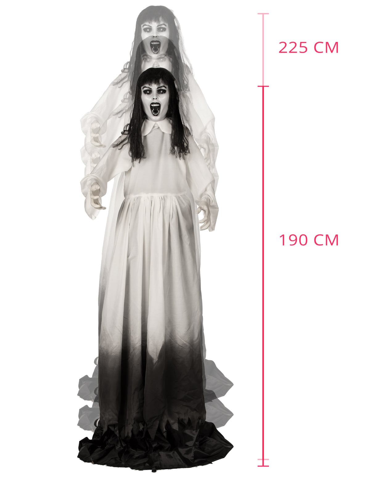 Animirana dekoracija sablasne udovice, rastezljiva, s pokretom, 190 do 225 cm