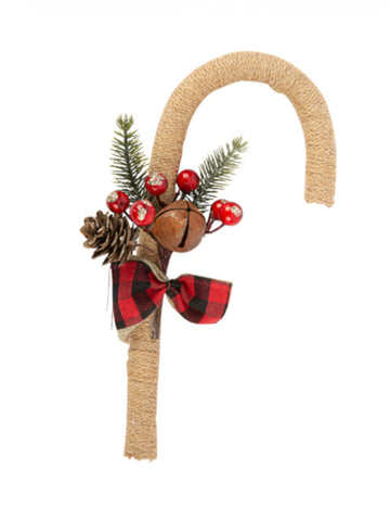 Rustikalni ukras od šećerne trske, 12 x 23 cm, izrađen od jute