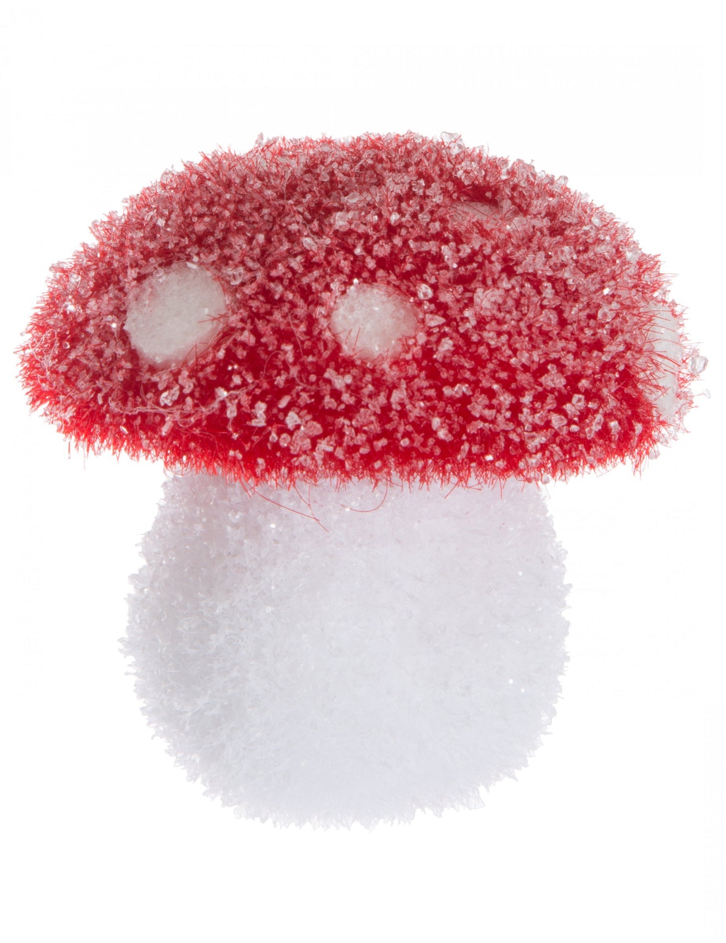 Dekoracija gljiva s točkicama 8 cm crveno i bijelo