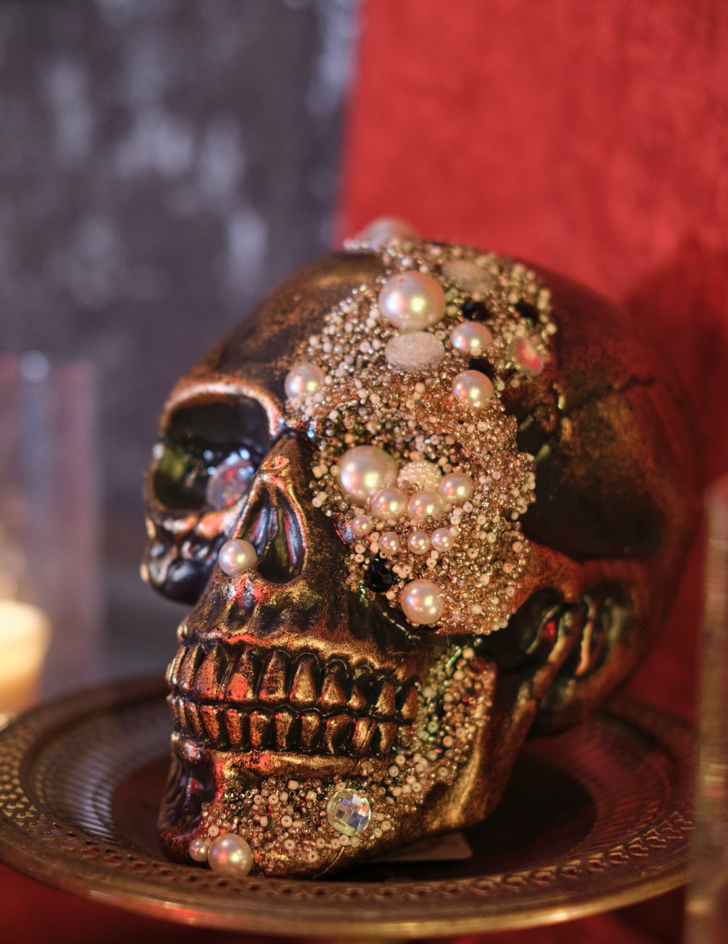 Ukrašeni dijamanti lubanje 16 x 15 x 21 cm