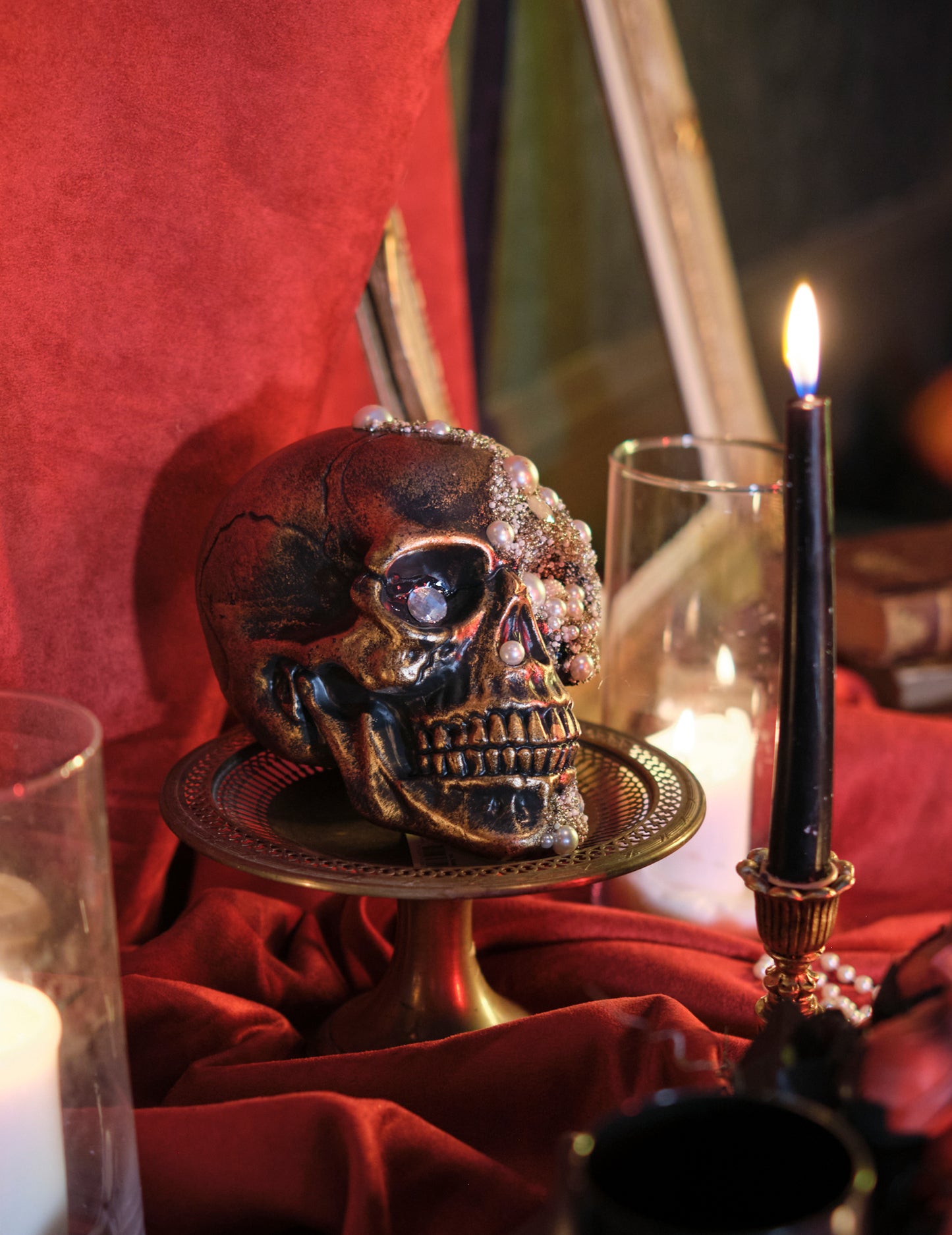 Ukrašeni dijamanti lubanje 16 x 15 x 21 cm