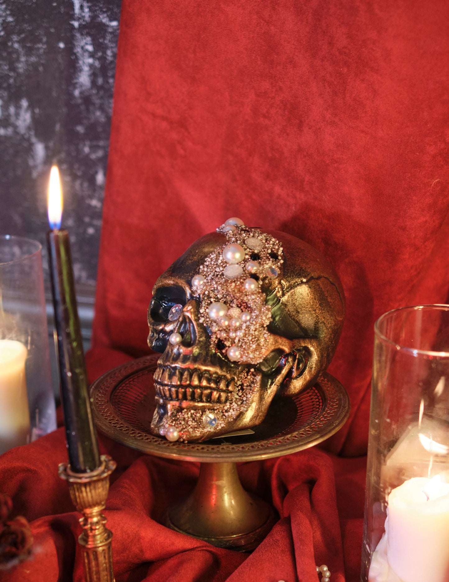 Ukrašeni dijamanti lubanje 16 x 15 x 21 cm