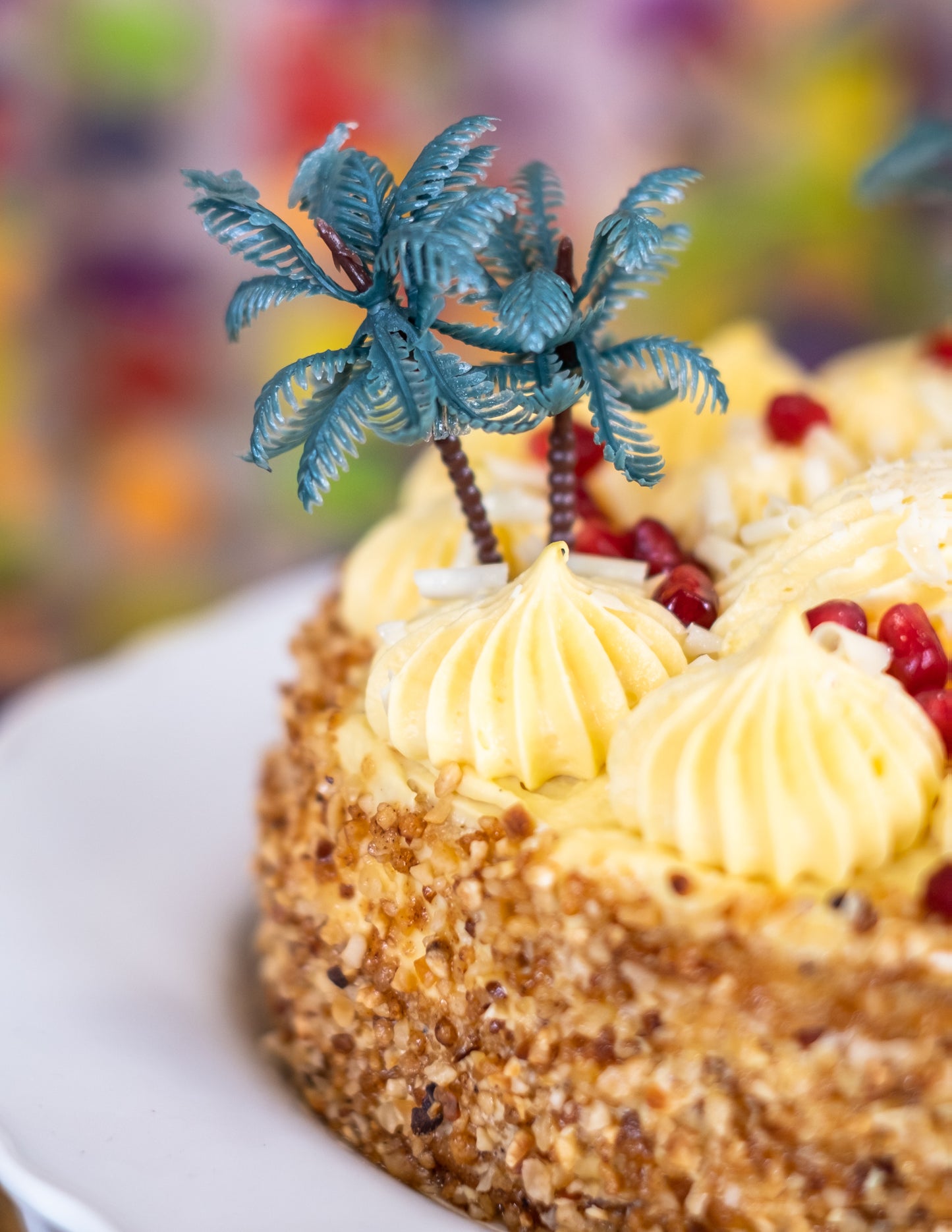 Décoration de gâteau palmier 7,5 cm en plastique