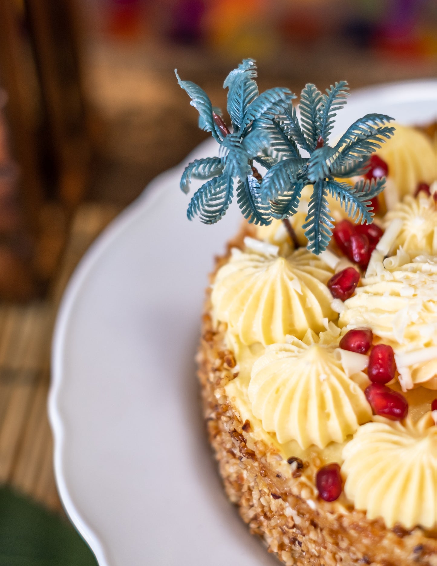 Décoration de gâteau palmier 7,5 cm en plastique