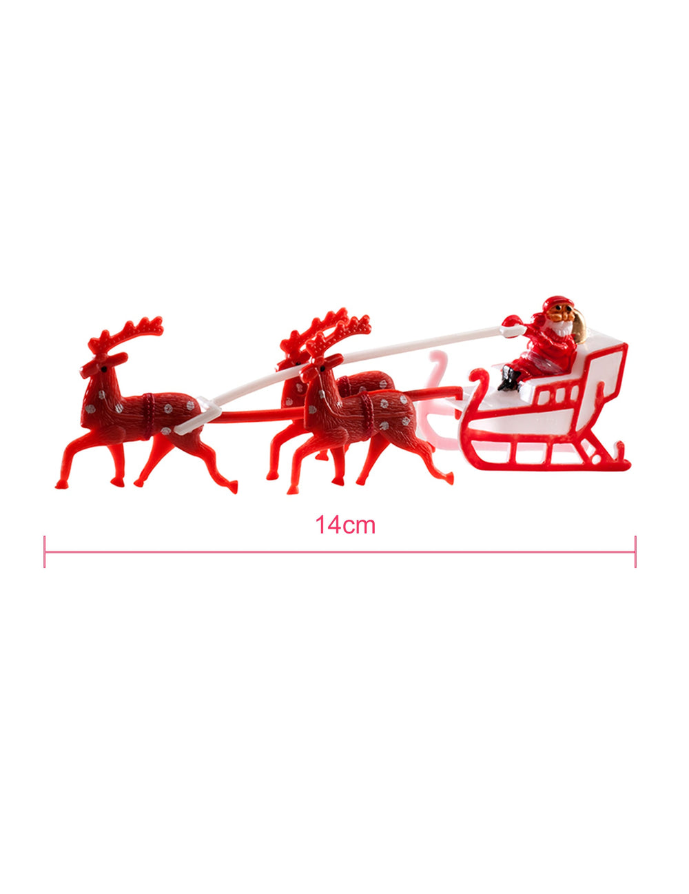 Vue de profil de la décoration de gâteau Père Noël avec traîneau