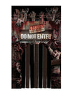 Décoration de porte avec rideau zombies pour Halloween sanglante avec mains et panneau Danger