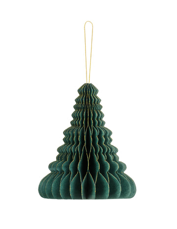 Ukras za božićno drvce od papira s uzorkom saća 15 cm zelena i zlatna