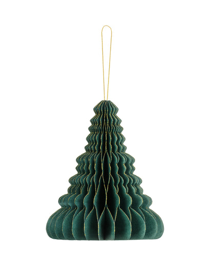 Ukras za božićno drvce od papira s uzorkom saća 15 cm zelena i zlatna