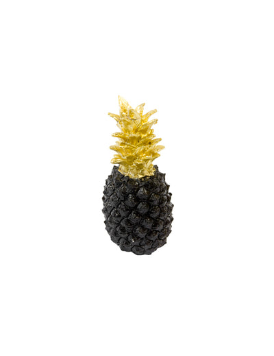Décoration en résine ananas noir et doré tropical chic