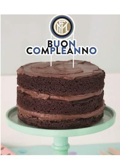 Dekoracija za tortu Inter Milano za rođendan, plava i crna