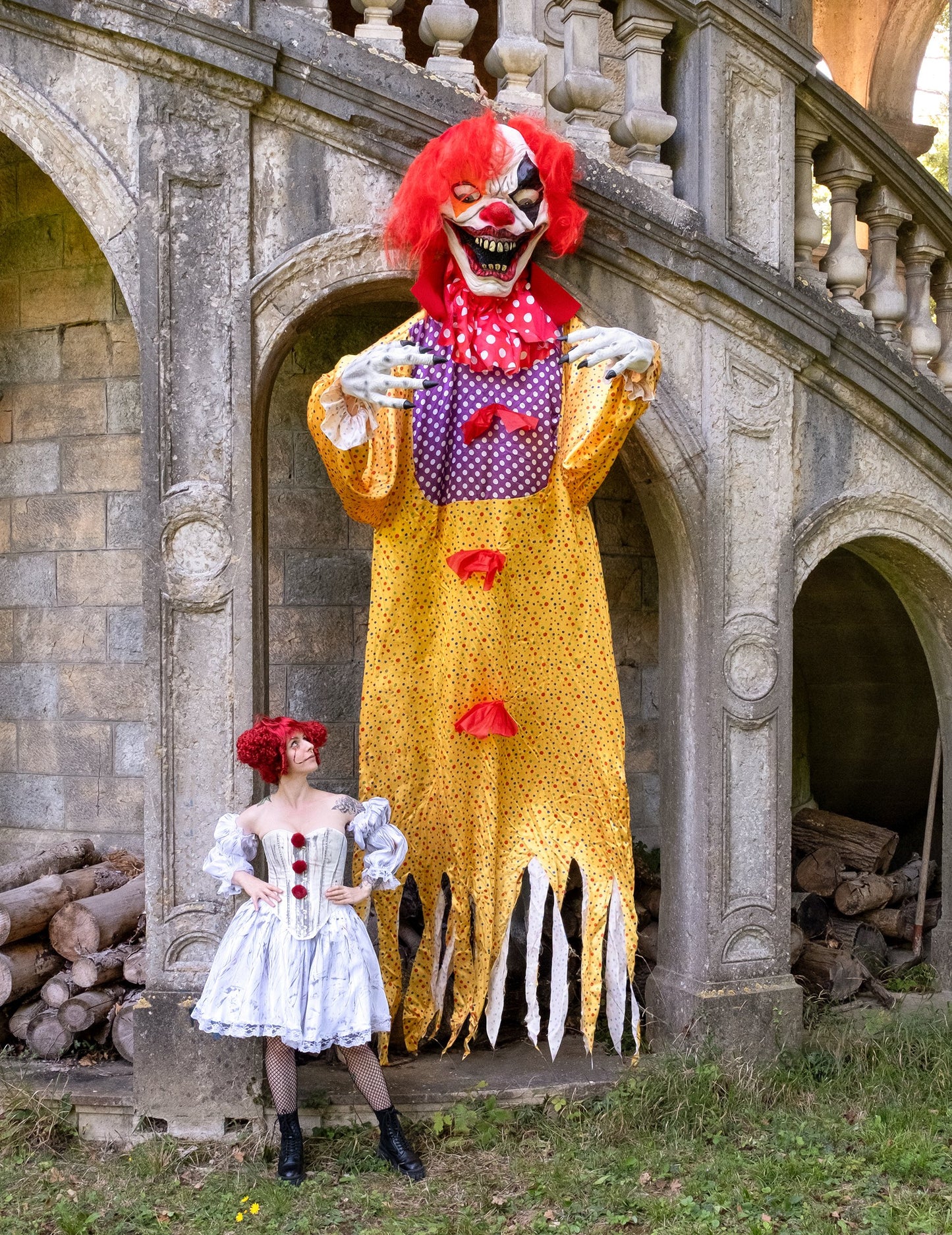 Divovski ukras za Noć vještica: zastrašujući viseći klaun, 3,50 m