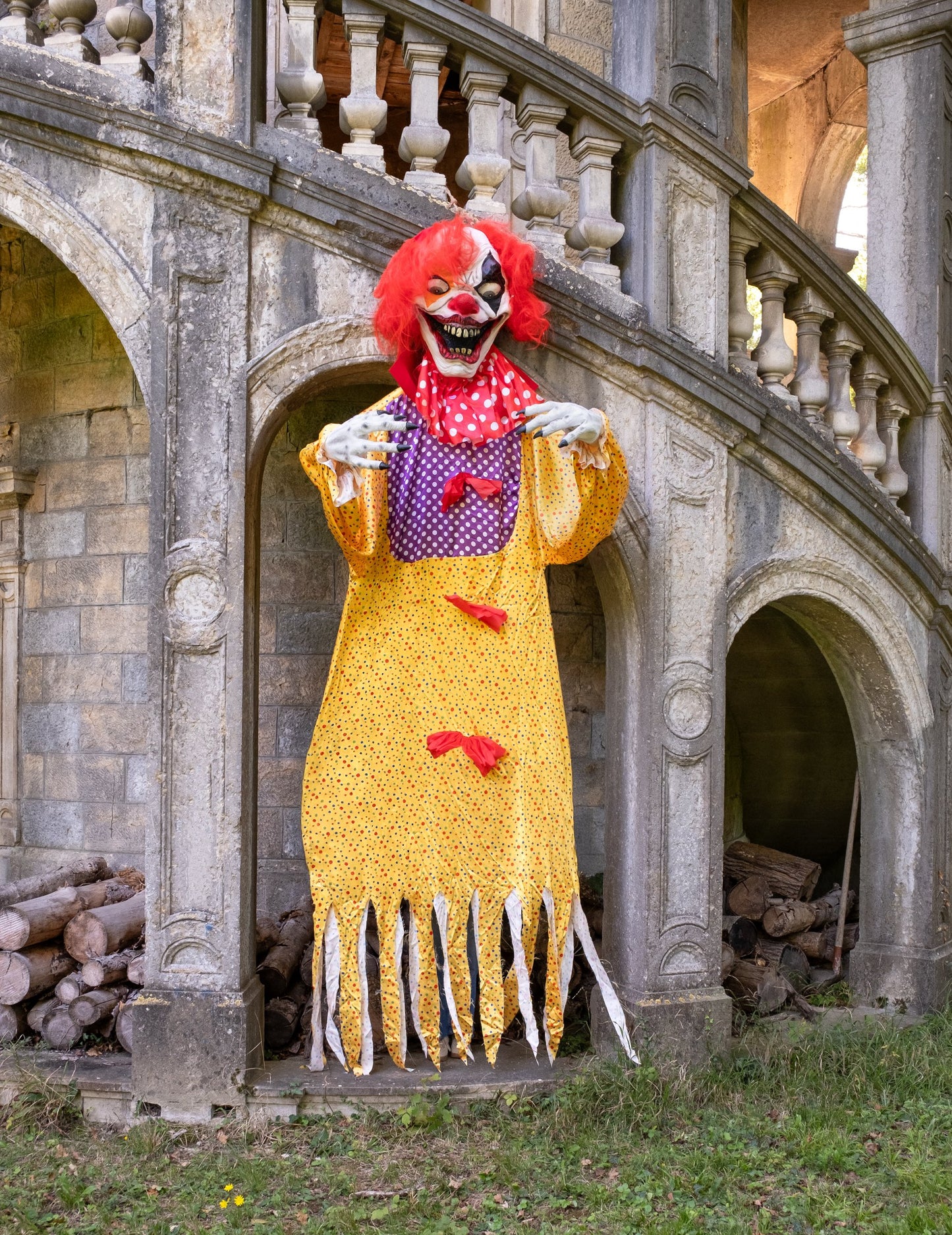 Divovski ukras za Noć vještica: zastrašujući viseći klaun, 3,50 m