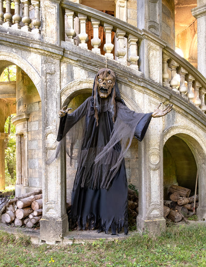 Veliki ukras za Noć vještica: viseća vještica/zombi, 3,50 m