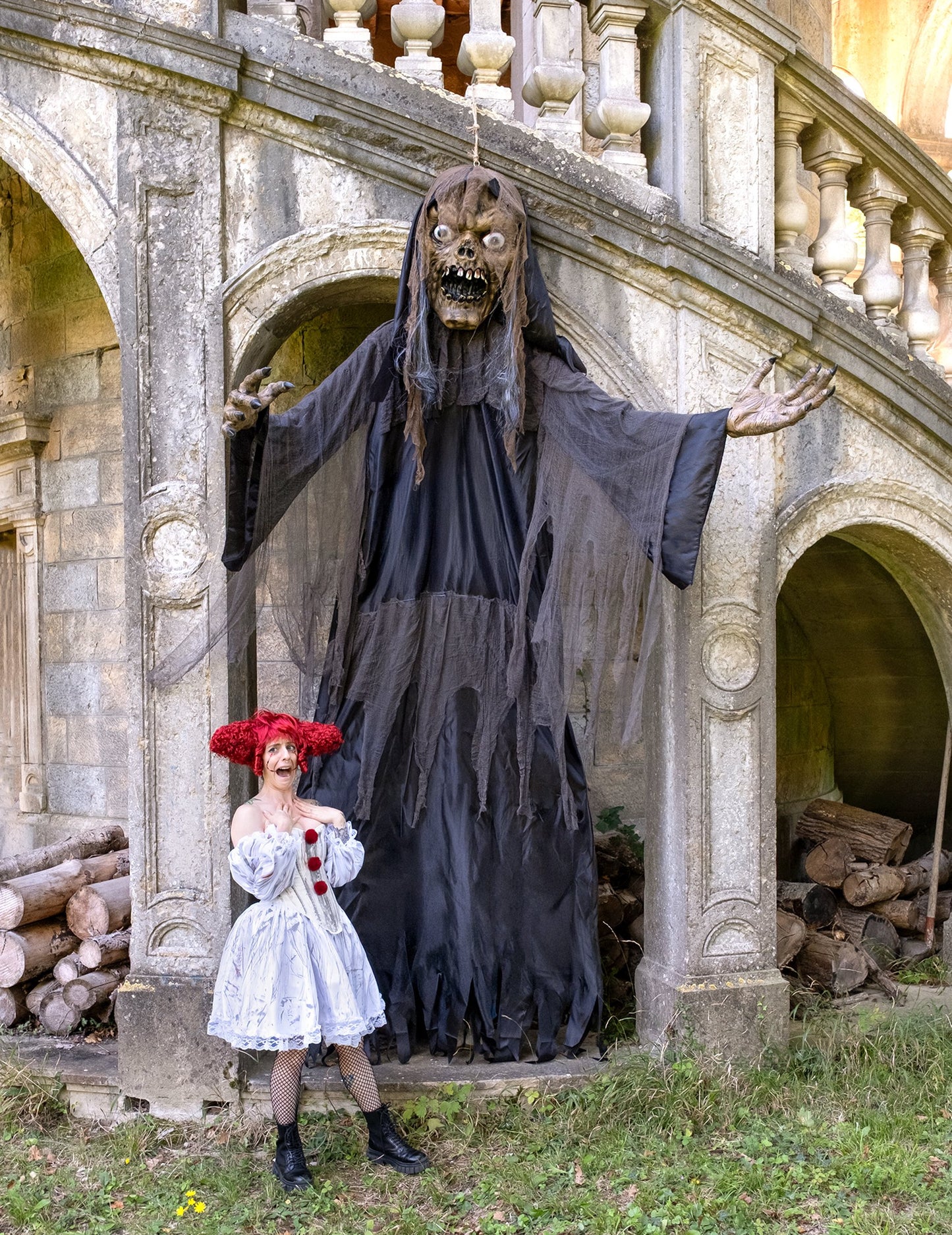 Veliki ukras za Noć vještica: viseća vještica/zombi, 3,50 m