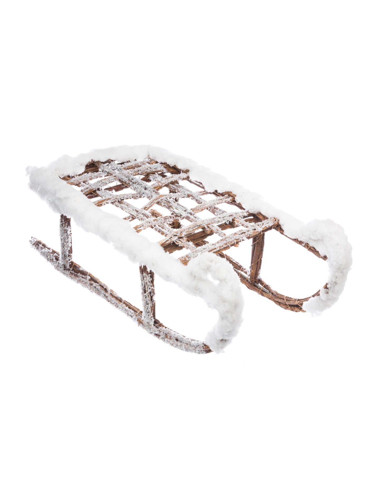 Décoration luge enneigée 37,5 cm en bois