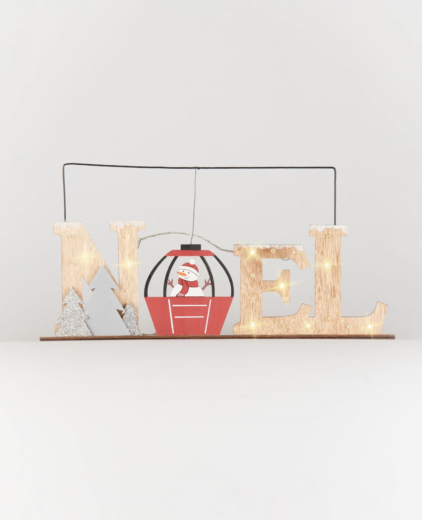 Božićni ukras sa svjetlom 22 x 44 cm drveni