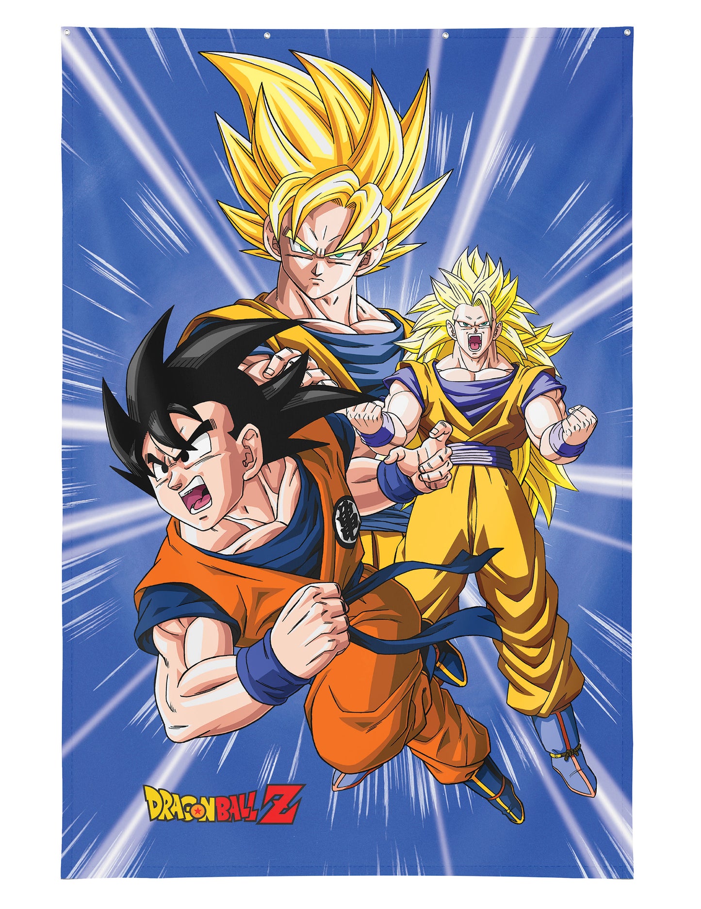 Zidna dekoracija Son Goku Dragon Ball Z™ 125×85 cm s metalnim ušicama 