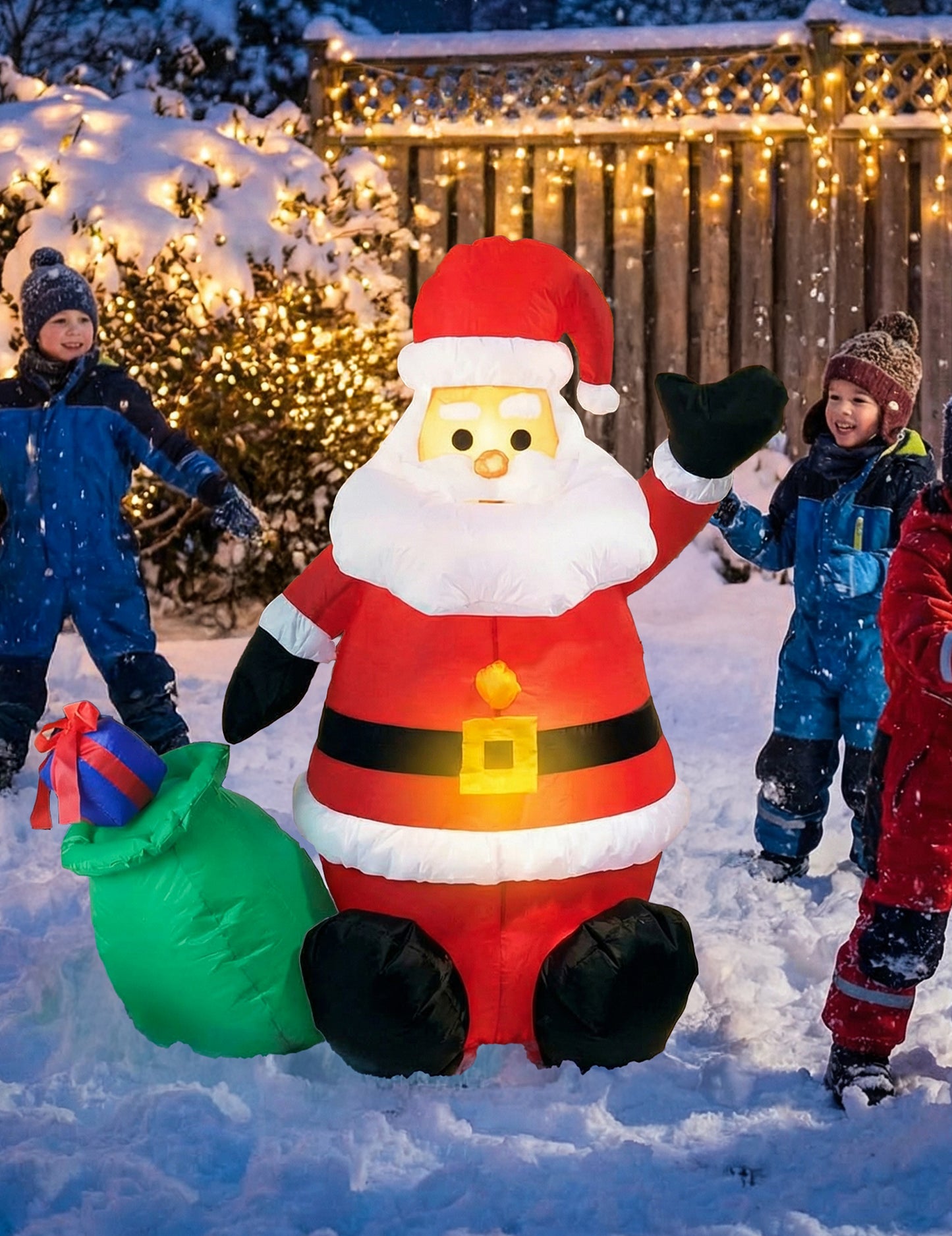 Nafukavajuća i svjetleća dekoracija Djeda Božićnjaka 120 cm 