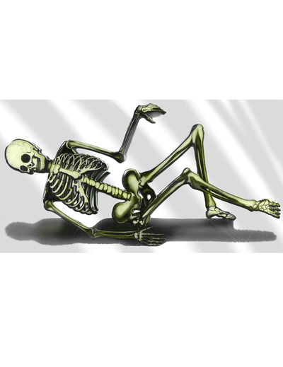 Décoration plastique squelette pour canapé pour Halloween blanc et vert