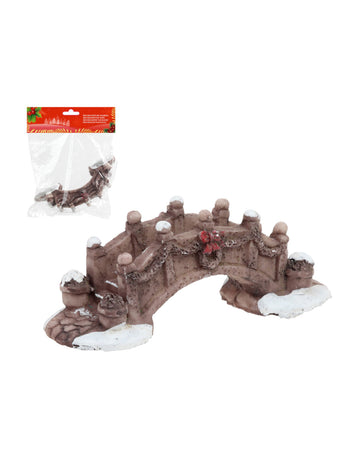 Božićni ukras za most u selu 14 x 10 cm smola