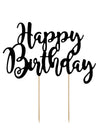 Décoration pour gâteau Happy Birthday pour anniversaire noir en carton