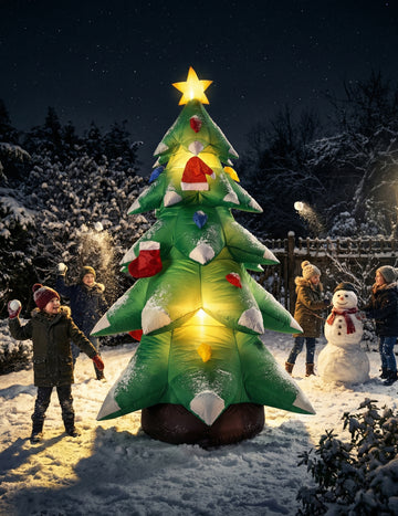 Napuhavajuća i svjetleća dekoracija za božićno drvce 183 cm 