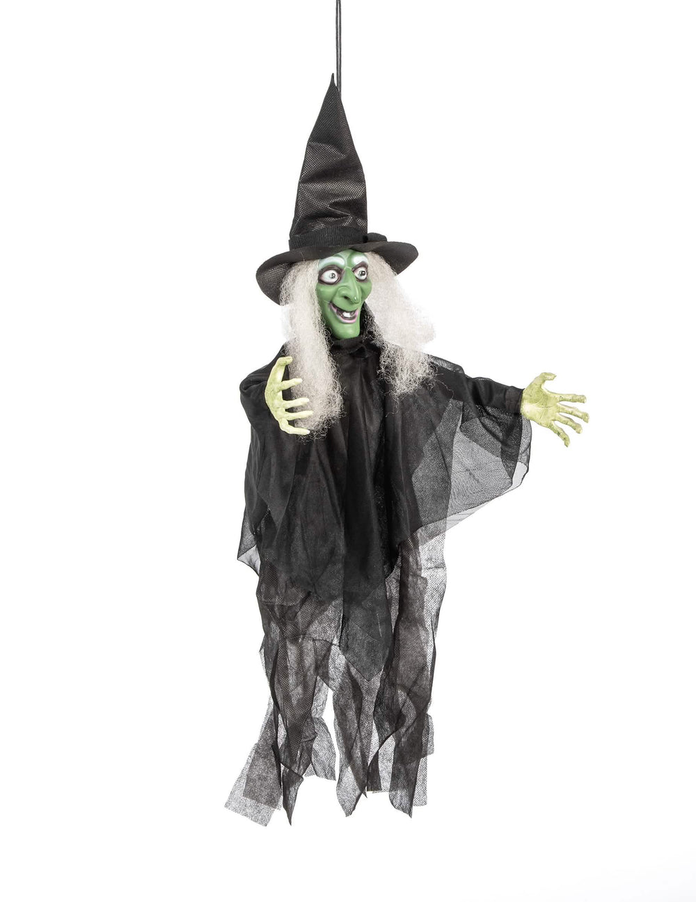 Pregled animirane, svjetleće i govoreće dekoracije vještice za halloween
