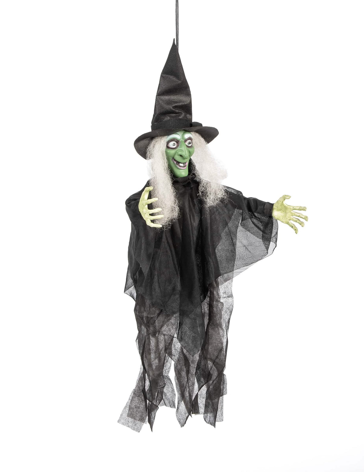 Pregled animirane, svjetleće i govoreće dekoracije vještice za halloween