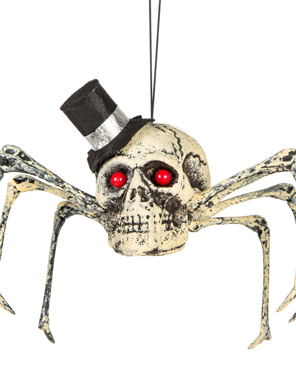 Prednji pogled na halloween ukras s kosturom pauka