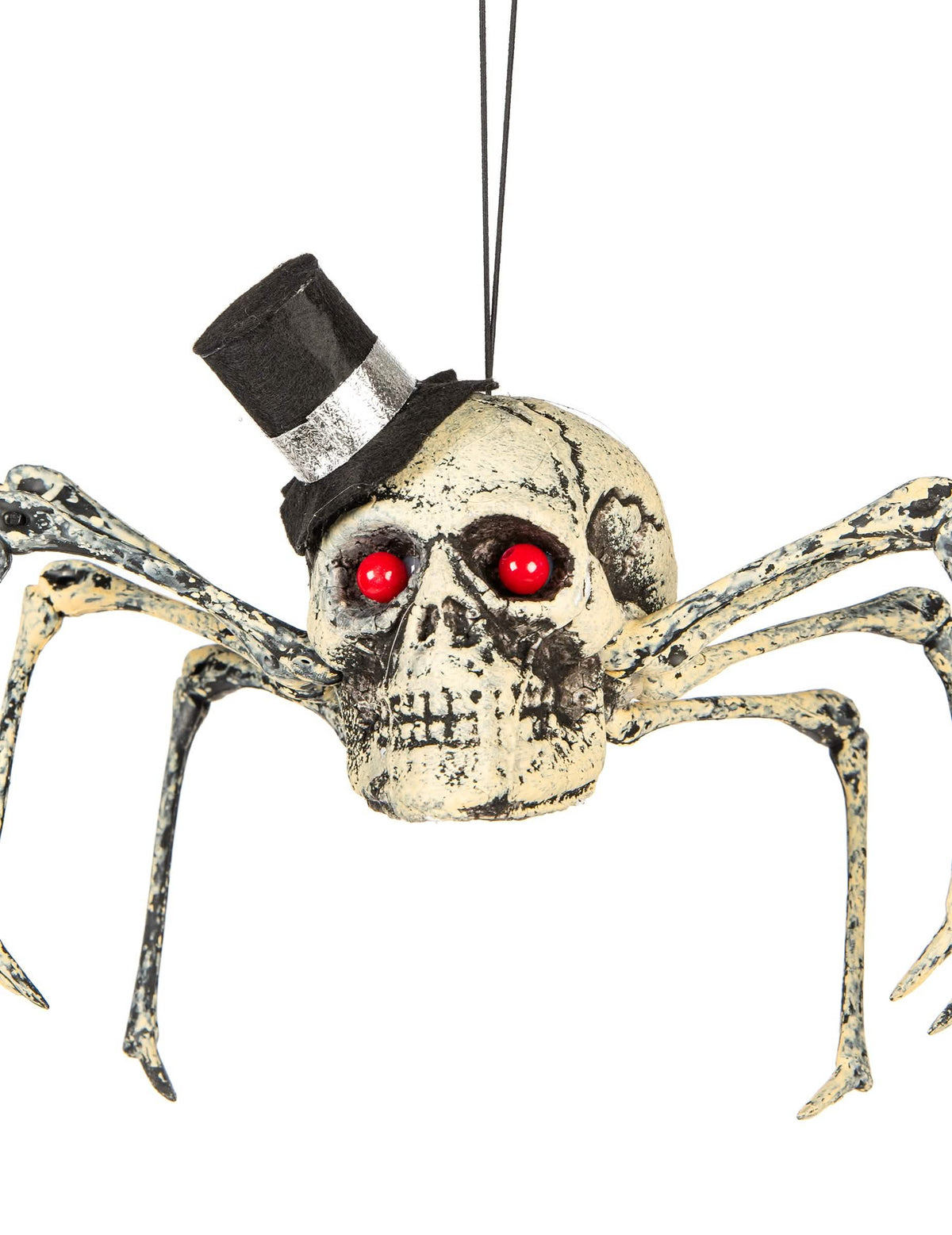 Prednji pogled na halloween ukras s kosturom pauka