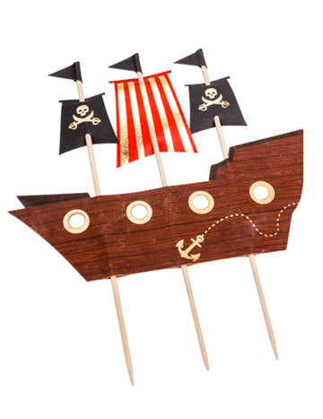 Décoration sur pic bateau pirate cake topper 17,5 x 21 cm