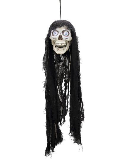 Svjetlosni i zvučni animirani ukras lubanje 70 cm