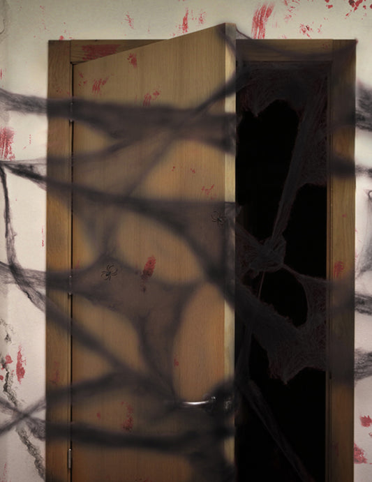 Décoration toile d'araignée pour Halloween noire avec araignées