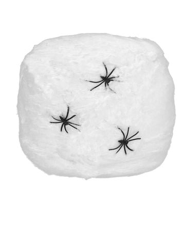 Dekoracija bijelog paukovog platna sa paucima 20 g Noć vještica