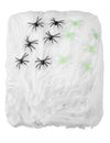 Décoration toile d'araignée Halloween blanche avec araignées noires et vertes 500g