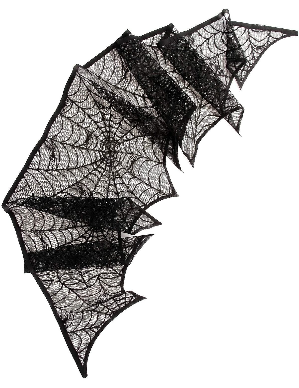 Dekoracija paučine od crne čipke 43 cm x 2,50 m