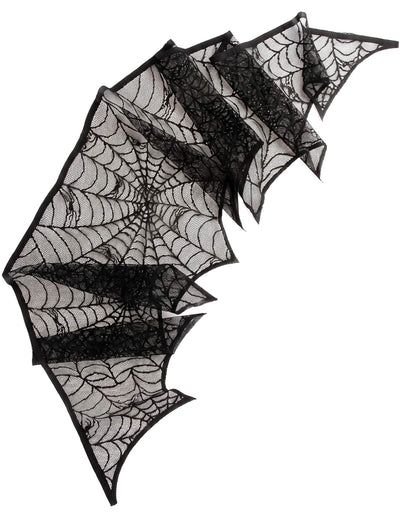 Dekoracija paučine od crne čipke 43 cm x 2,50 m