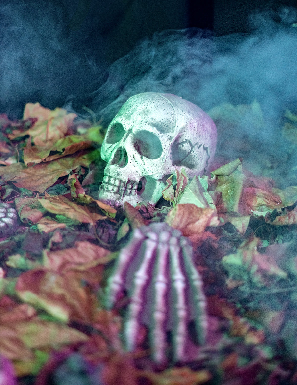Mise en scène du crâne et de la main des décorations 21 pièces squelette et pierre tombale pour Halloween