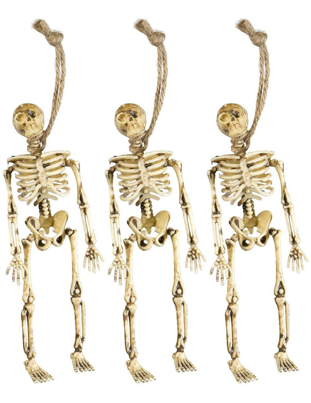 Décorations squelettes pendus Halloween pour fête lot de 3 couleur beige