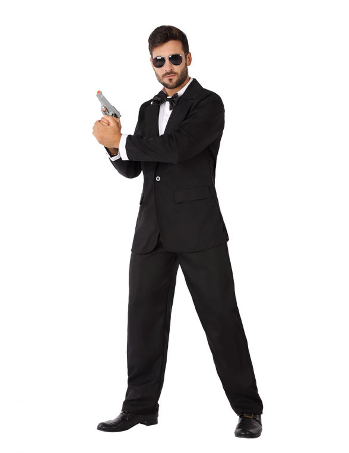 Déguisement agent secret en smoking pour homme noir et blanc
