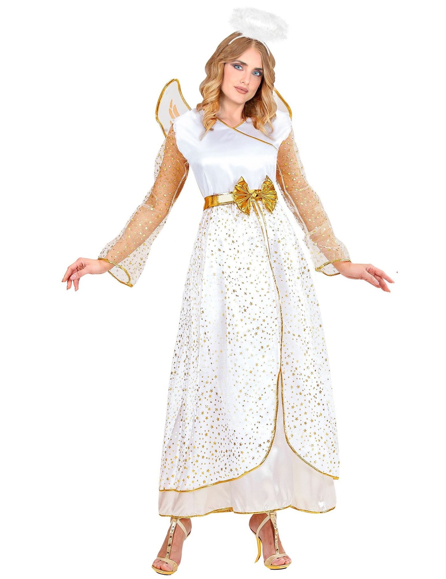 Ženski kostim anđela u bijelo-zlatnoj boji