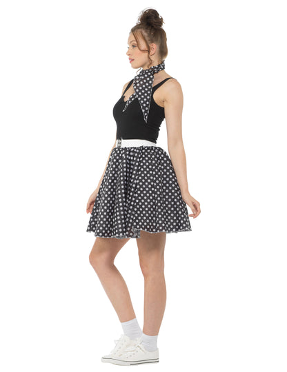 Kostim iz 1950 -ih crno sa ženskim graškama