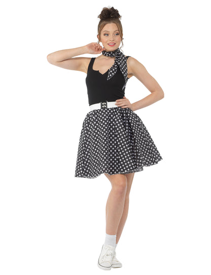 Kostim iz 1950 -ih crno sa ženskim graškama