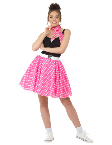 1950 -ih prerušena ružičasta sa ženskim graškama