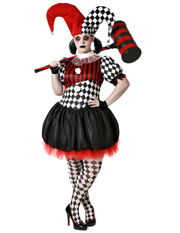 Zastrašujući kostim Harlequin za žene plus veličina
