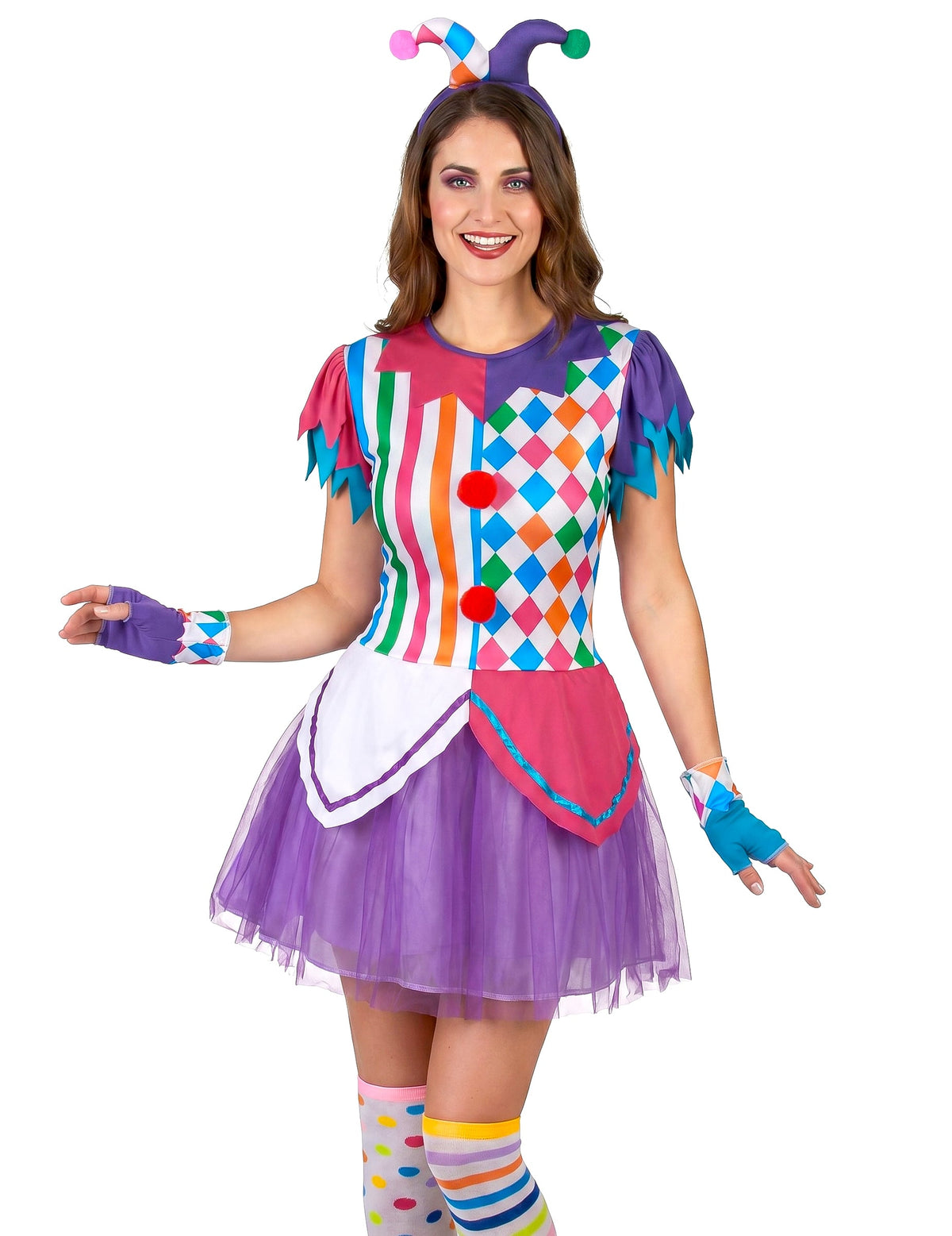Harlequin kostim šarene pompane žene