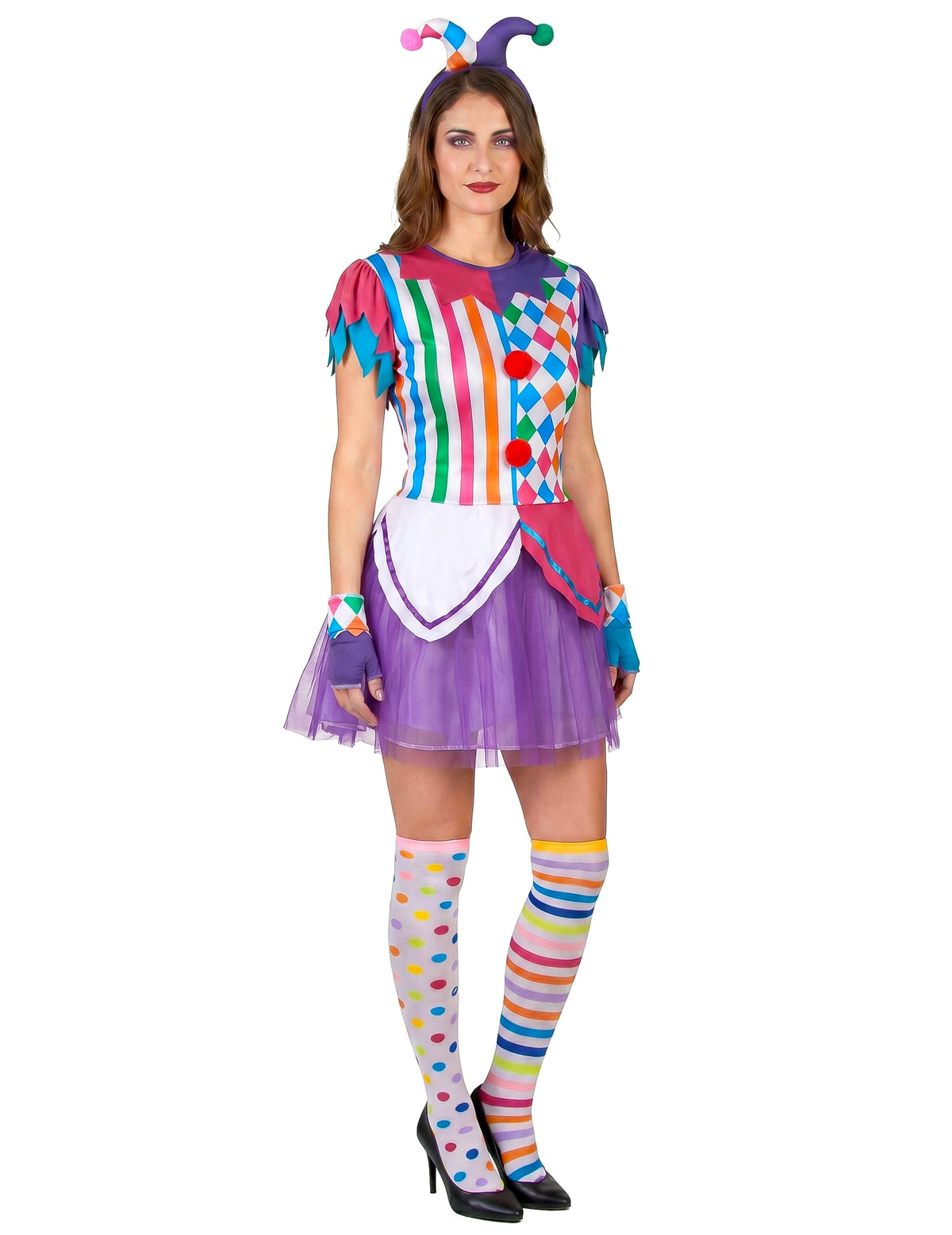 Harlequin kostim šarene pompane žene