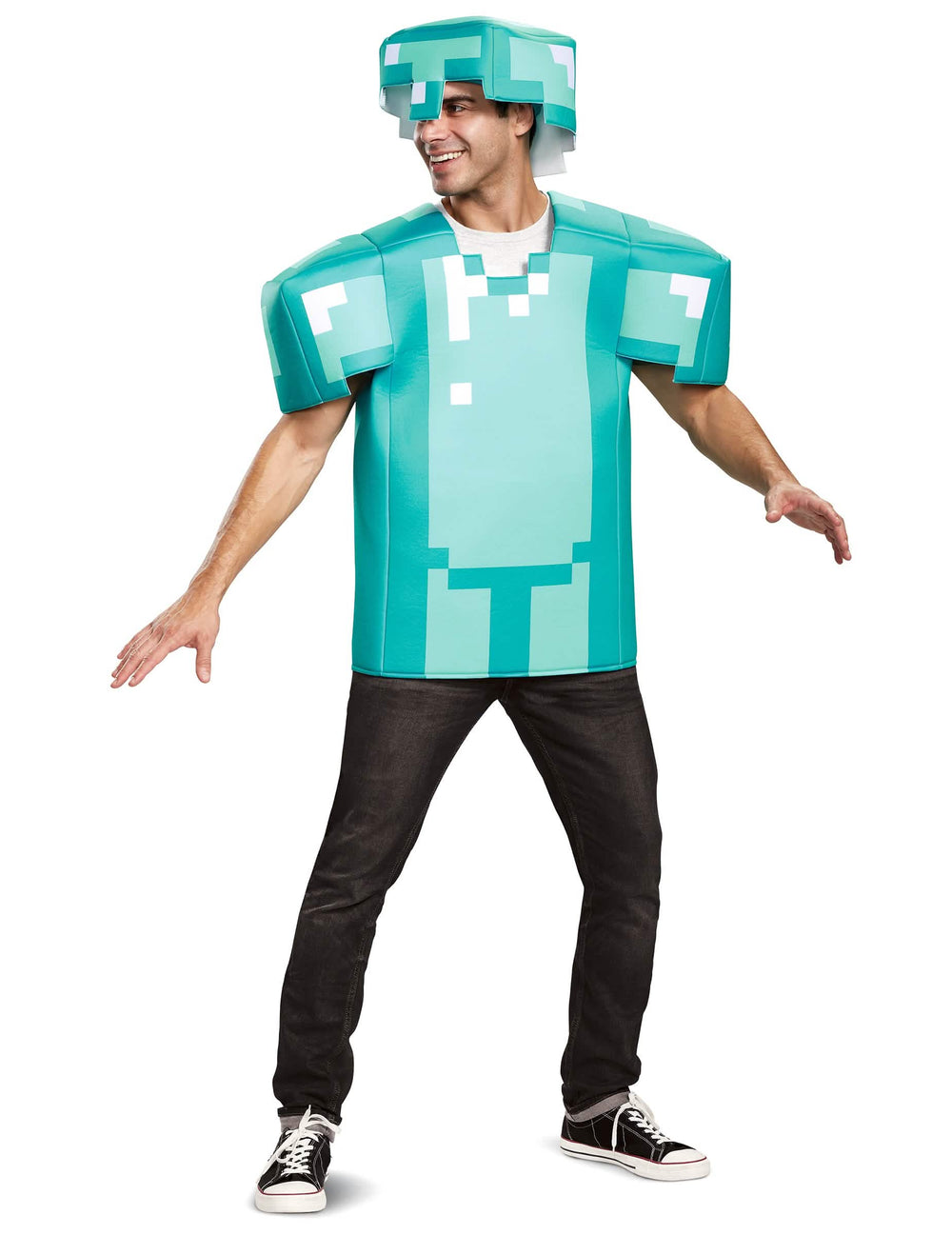 Pogled sprijeda na Minecraft kostim oklopa za odrasli