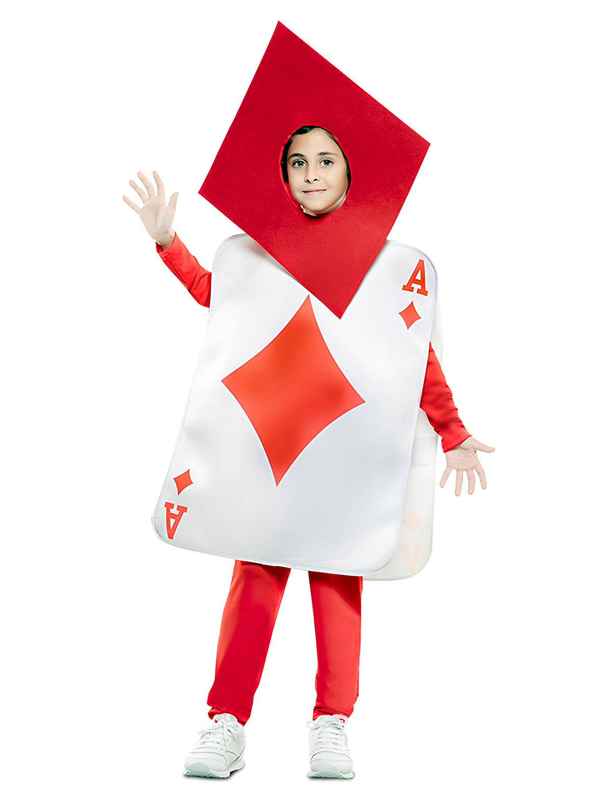 Déguisement As de carreau pour enfant rouge et blanc