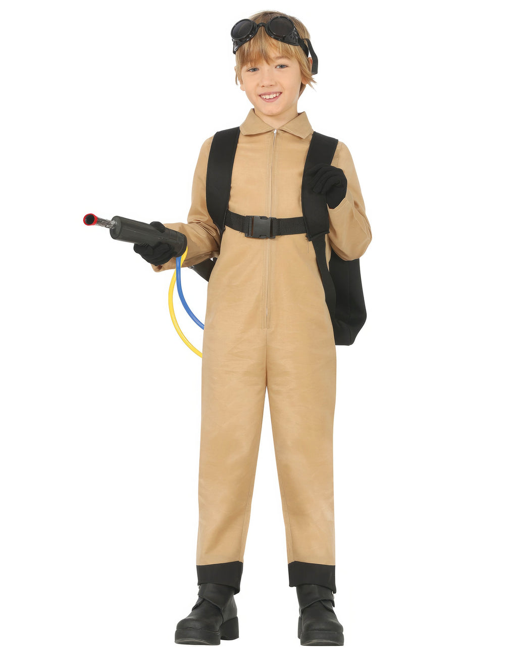 Déguisement attrapeur de fantôme avec sac pour enfant beige